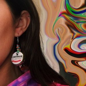 One of a kind Vintage Handmade Bottlecap Earrings